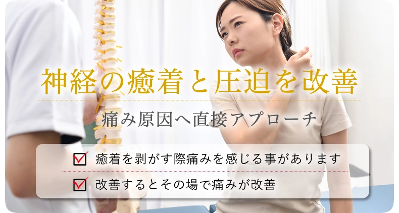 神経の癒着を圧迫を改善